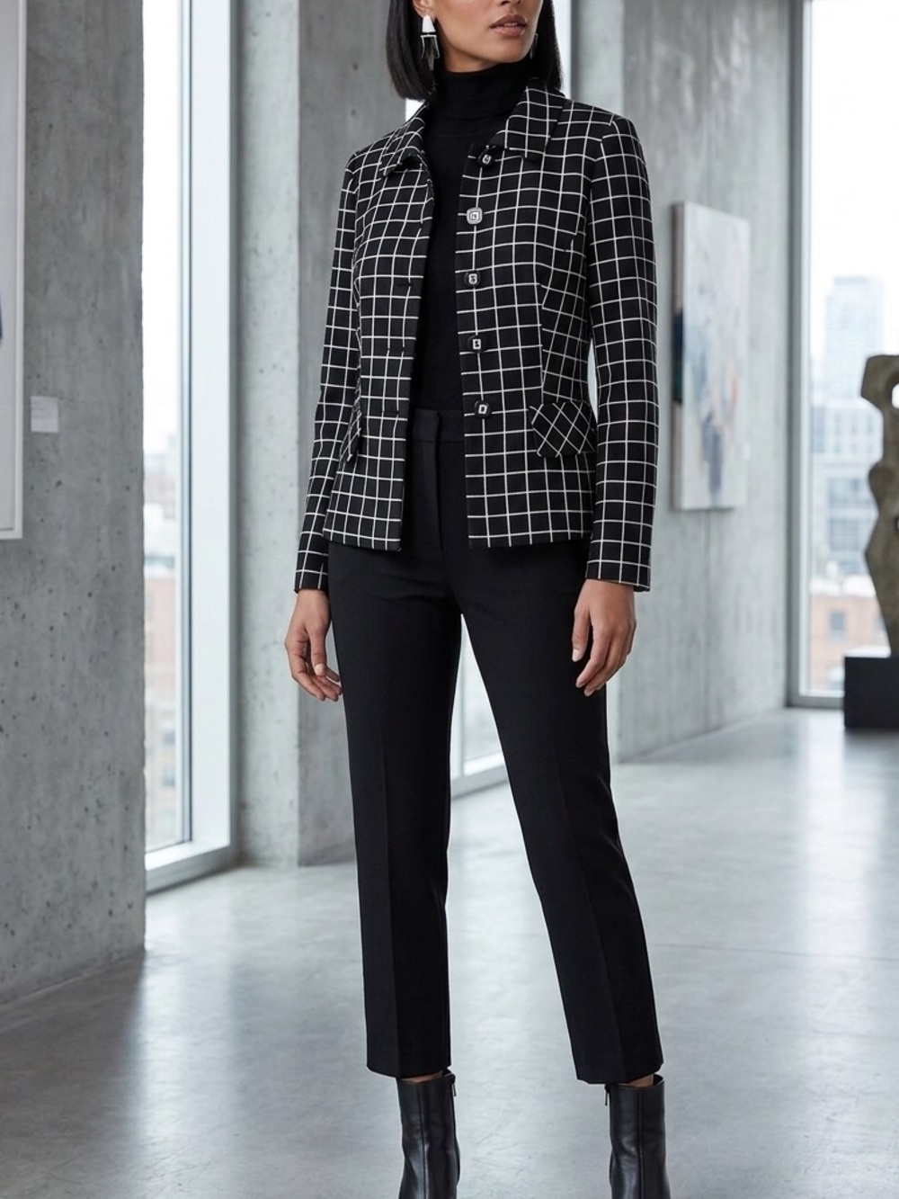 Sandra Angelozzi Small Windowpane Blazer